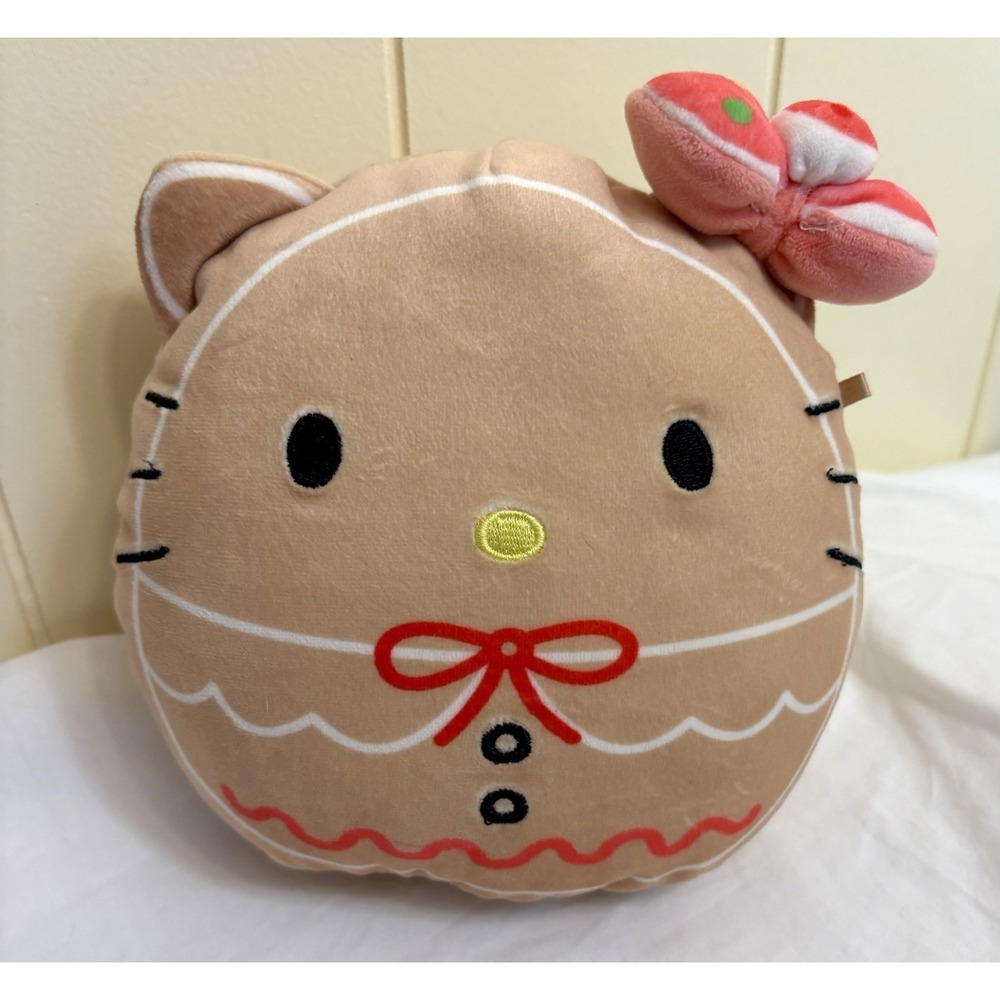 Squishmallow Kellytoy Plush Sanrio Hello Kitty 8" Gingerbread Cookie 2023 Xmas